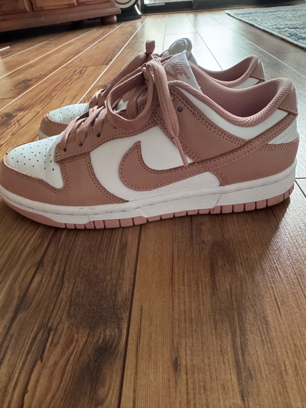 Nike Low-Top Sneakers in White and Dusty Rose
